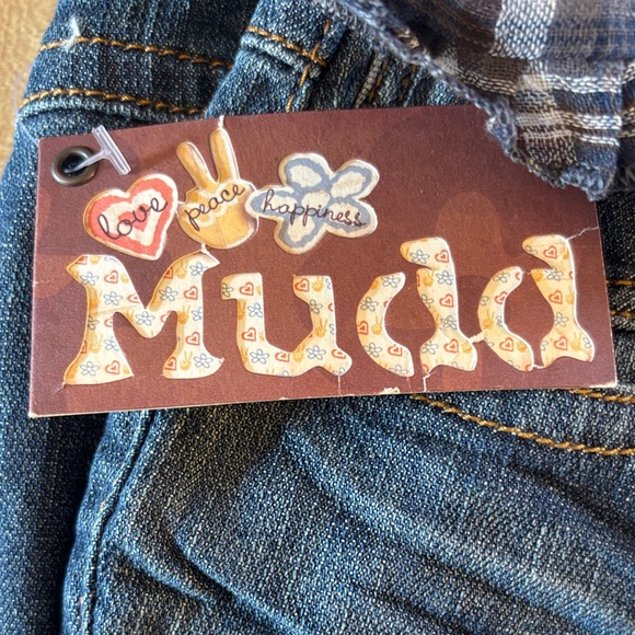 Mudd Dark Blue Flared Jeans for Women NWTS Size 9 Distressed - Picture 4 of 12